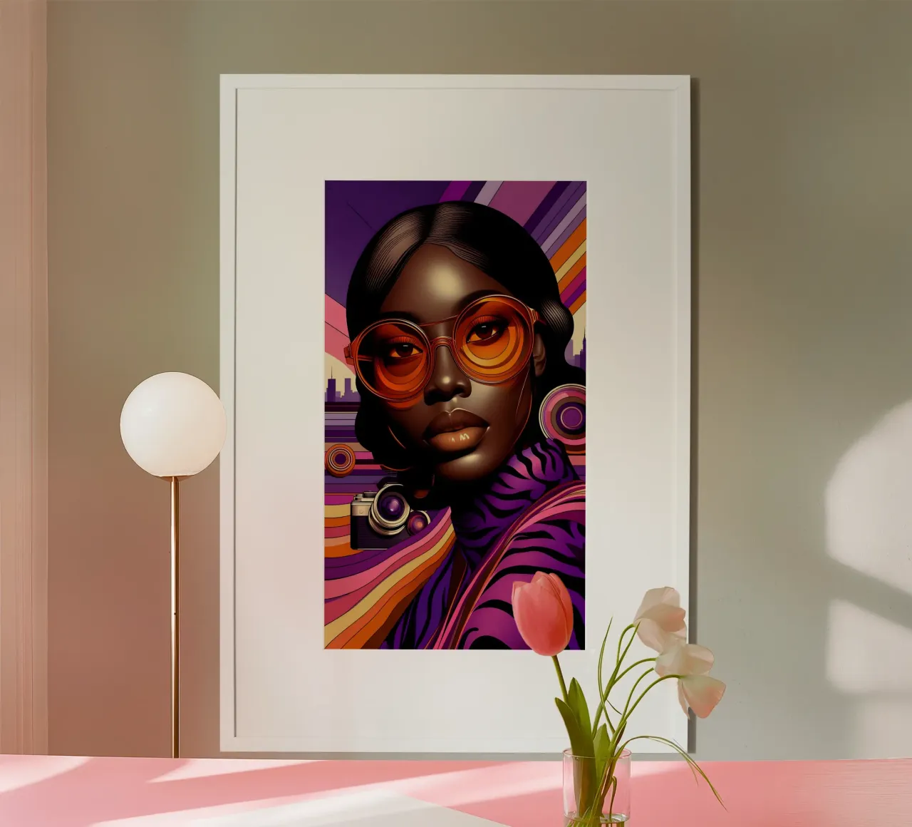 Urban Muse – Stripes of Passion and Vision poster con telaio in plastica da Milas Mumpitz