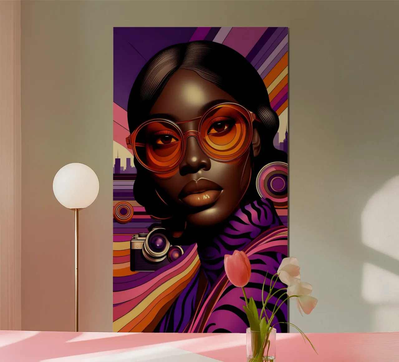 Urban Muse – Stripes of Passion and Vision poster con telaio in plastica da Milas Mumpitz