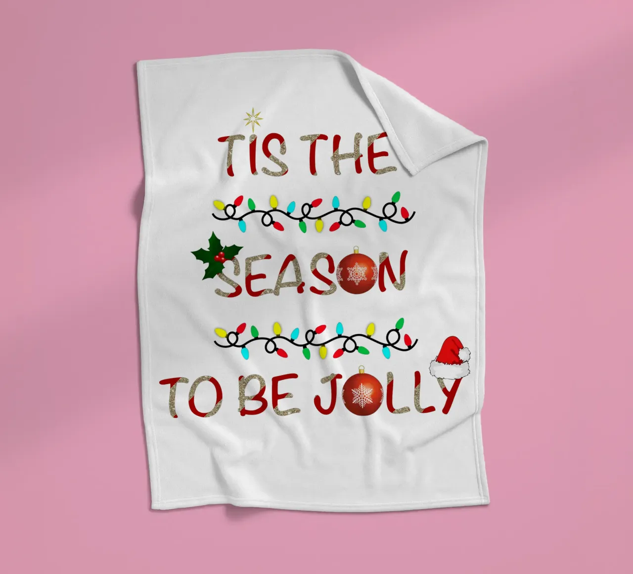 TIS THE SEASON TO BE JOLLY fleece blanket by ARTOMATIC