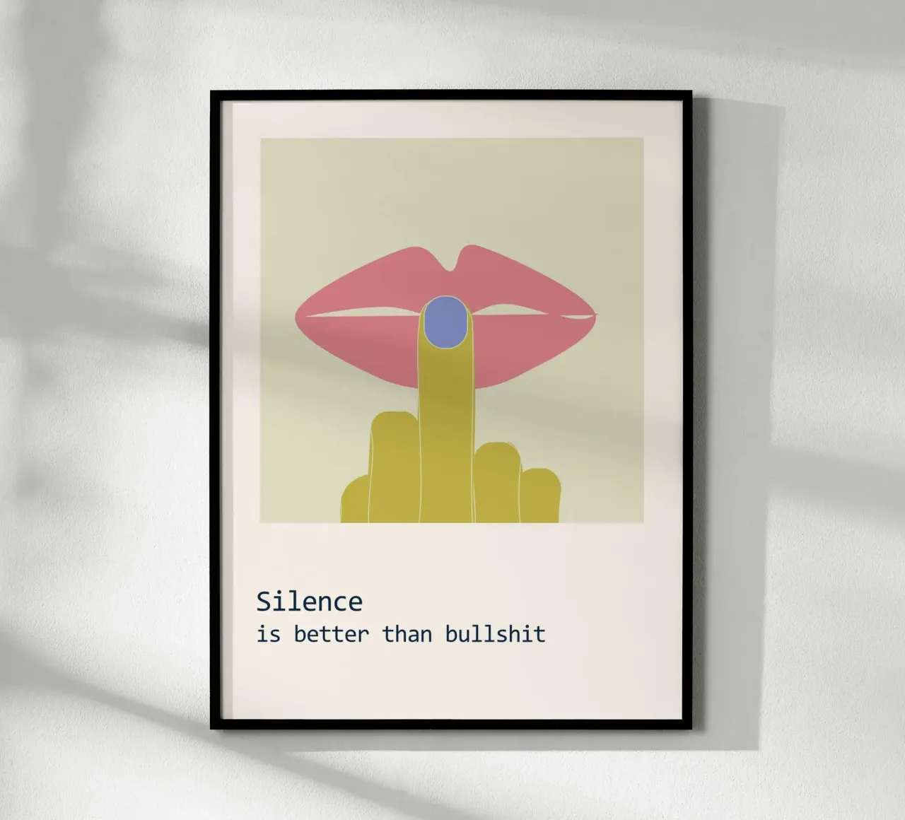 Il silenzio poster con telaio in legno da B Art