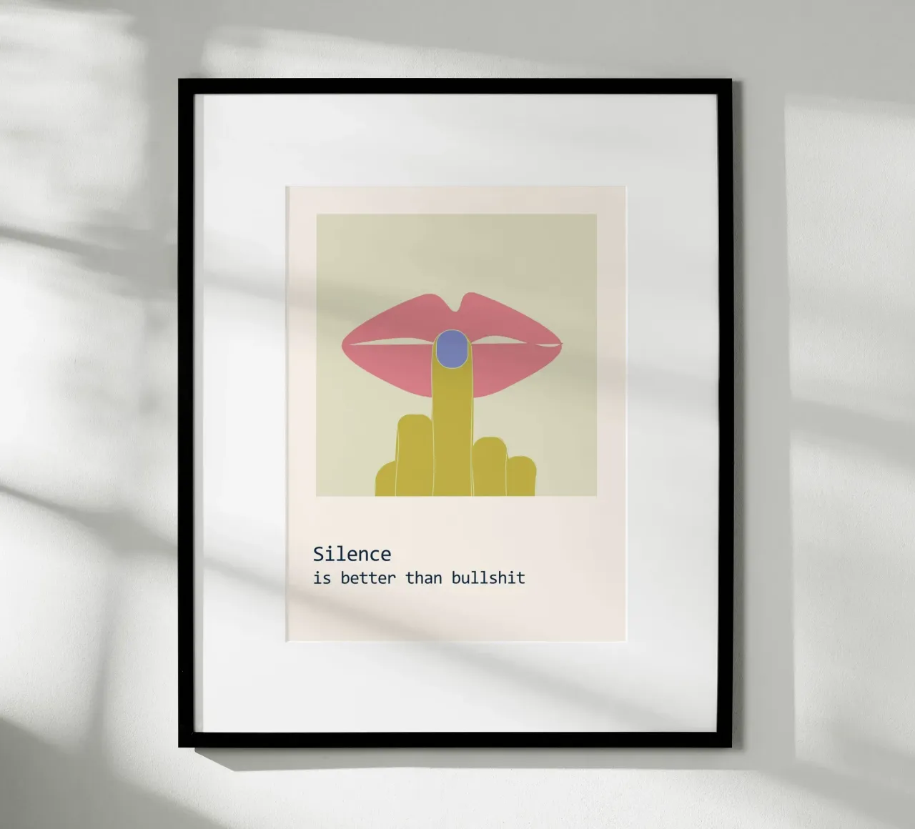 Il silenzio poster con telaio in legno da B Art