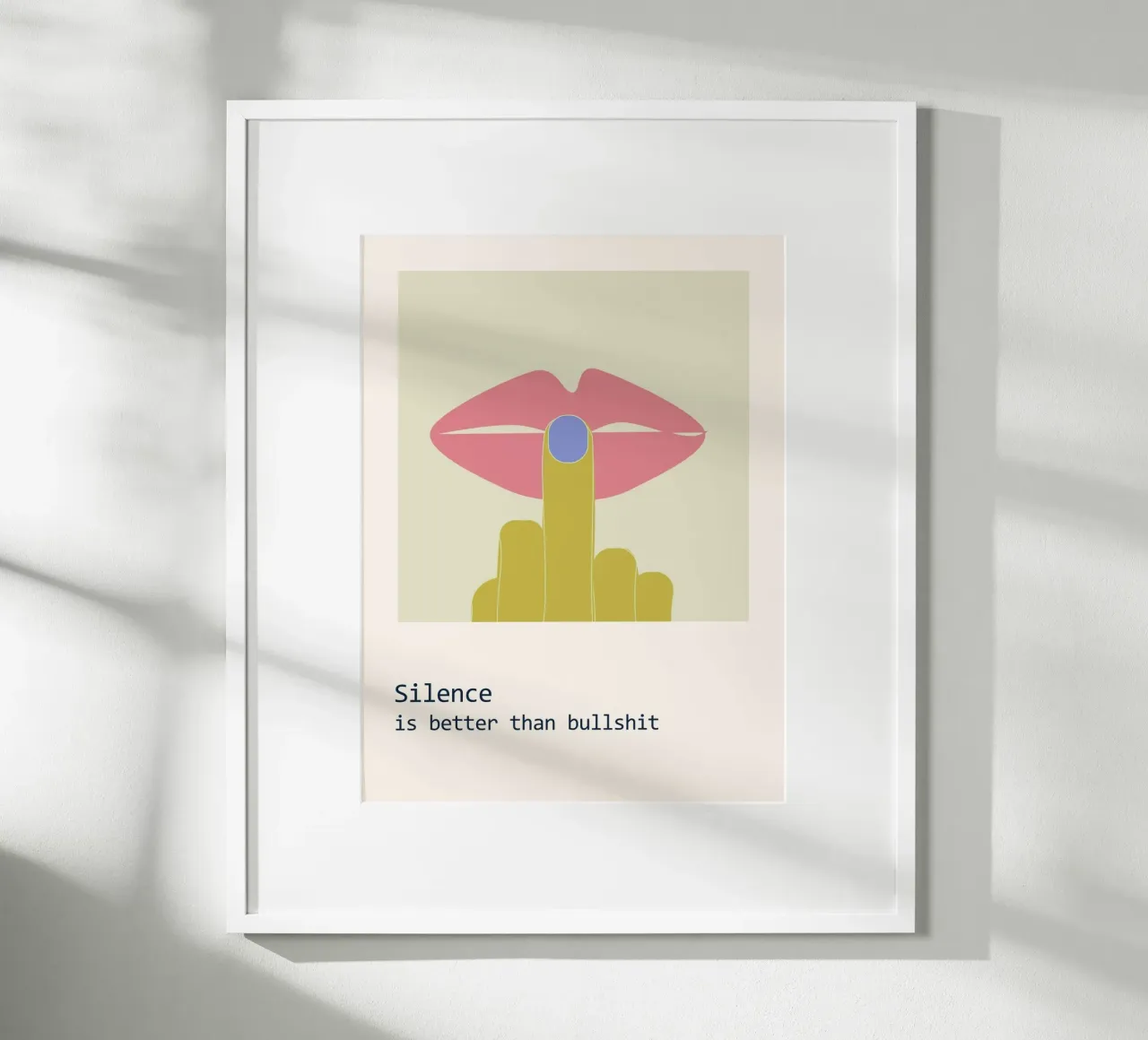 Il silenzio poster con telaio in legno da B Art