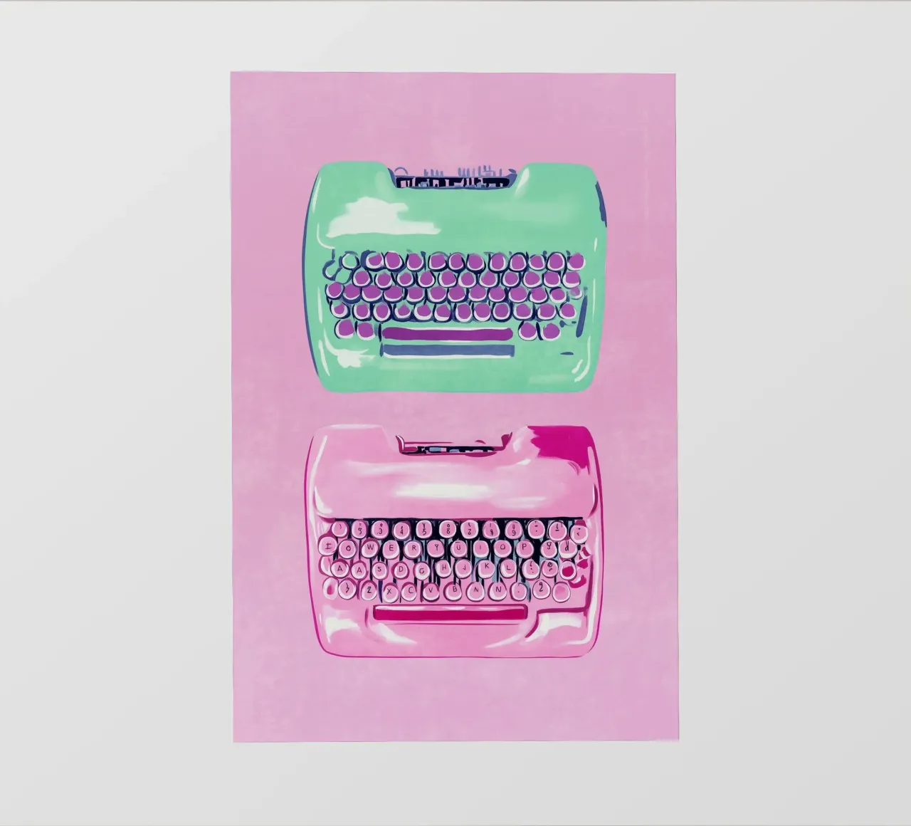 Sogni di macchina da scrivere rosa telo in pvc da Carinaprint