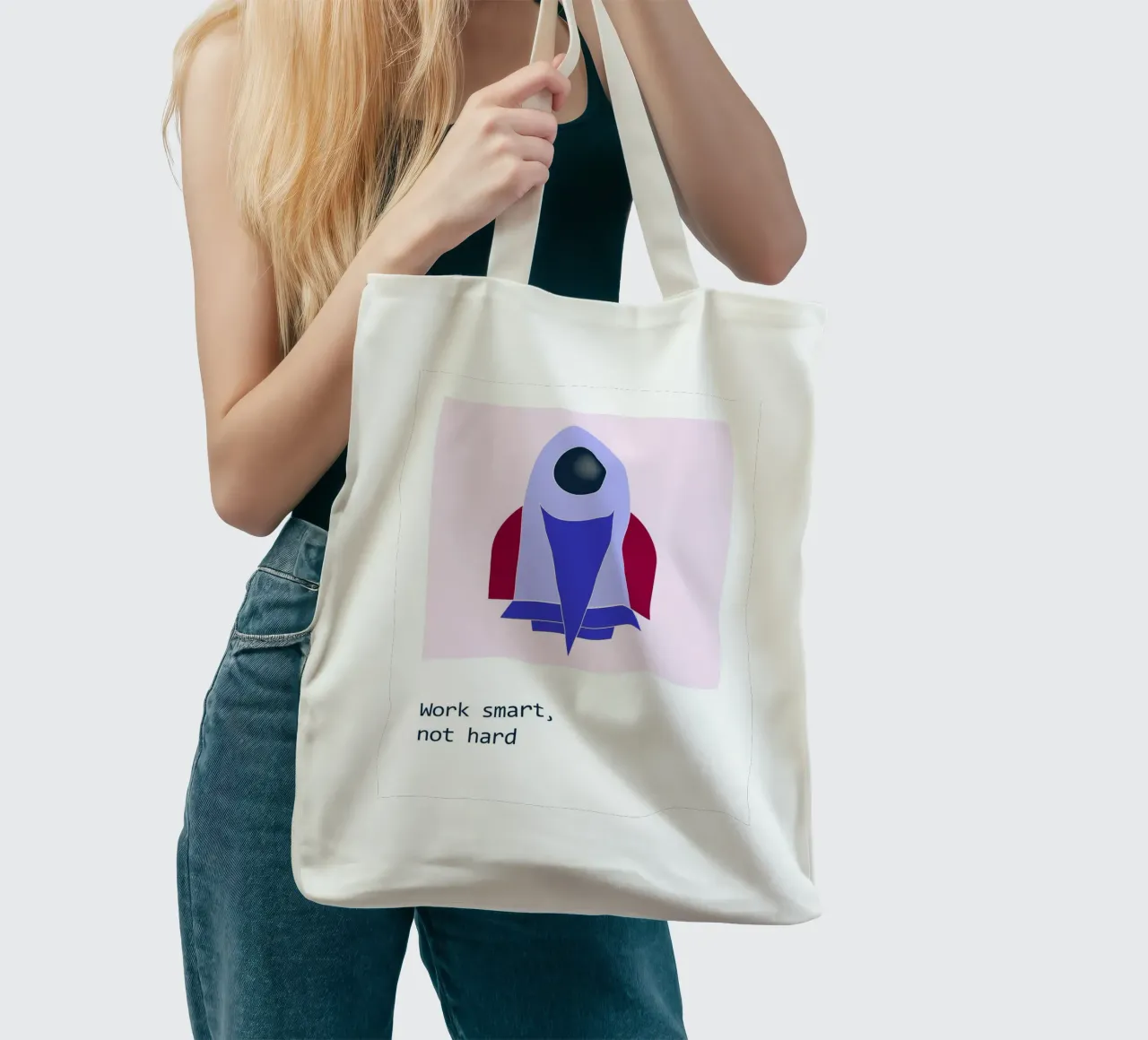 Lavorare in modo intelligente, non duro borsa in juta da B Art