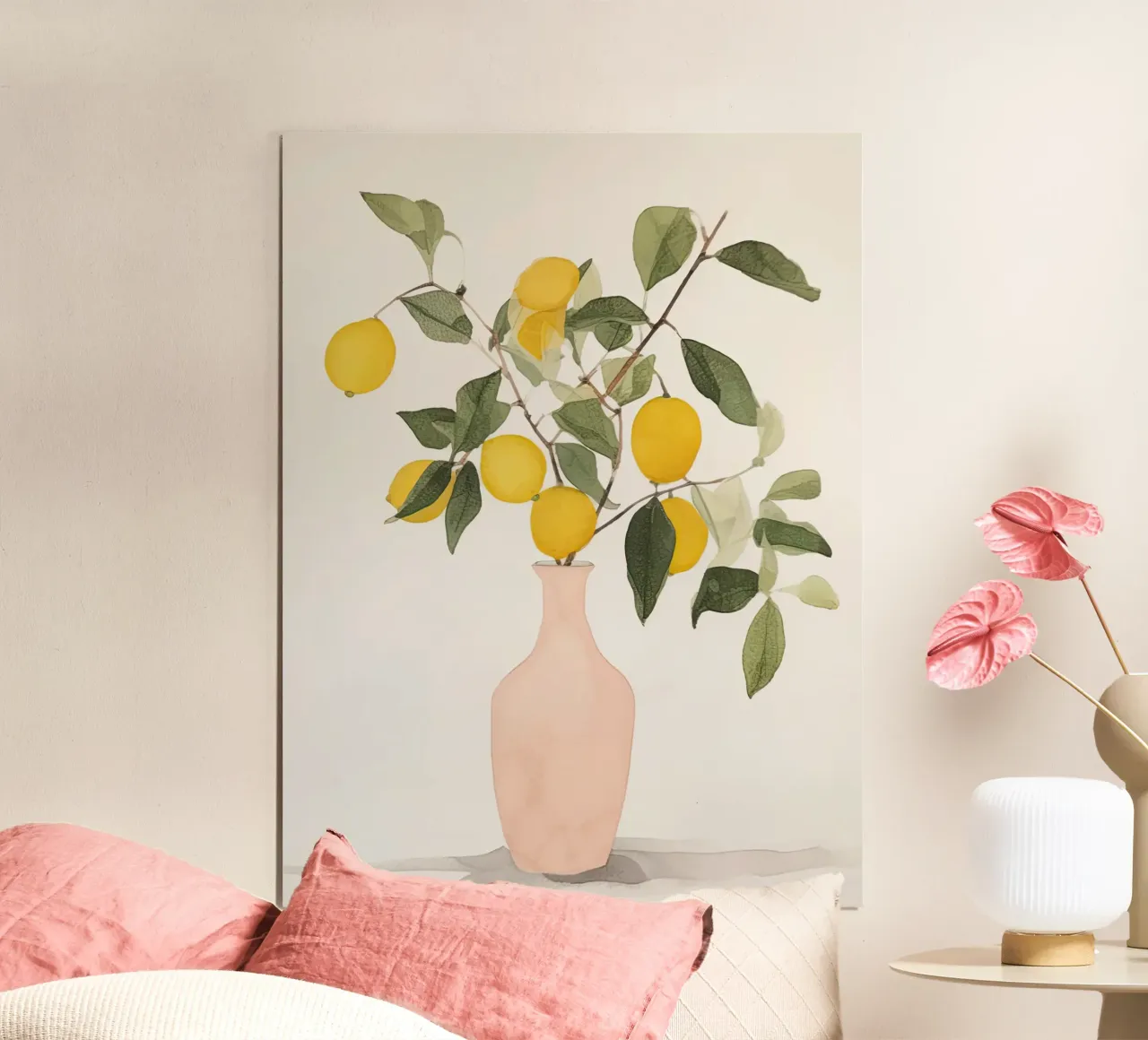 Eleganza al limone poster con telaio in legno da DaarbyN