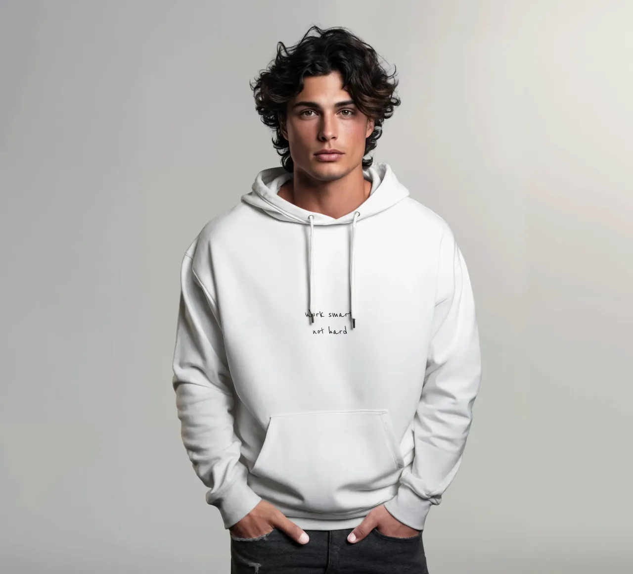 Work smart, not hard felpa con cappuccio da B Art