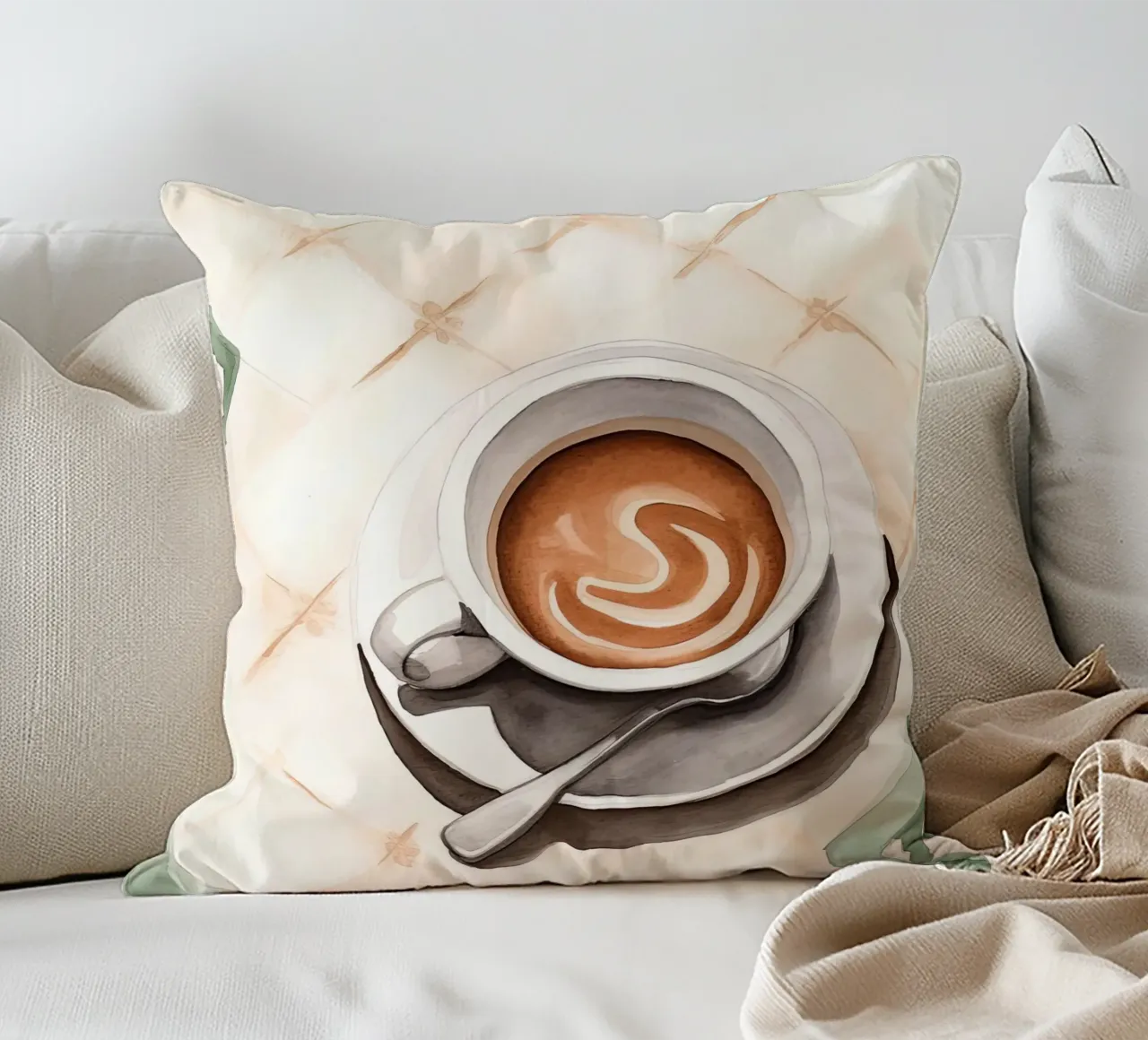 Cup Of Coffee decorative cushion by DaarbyN