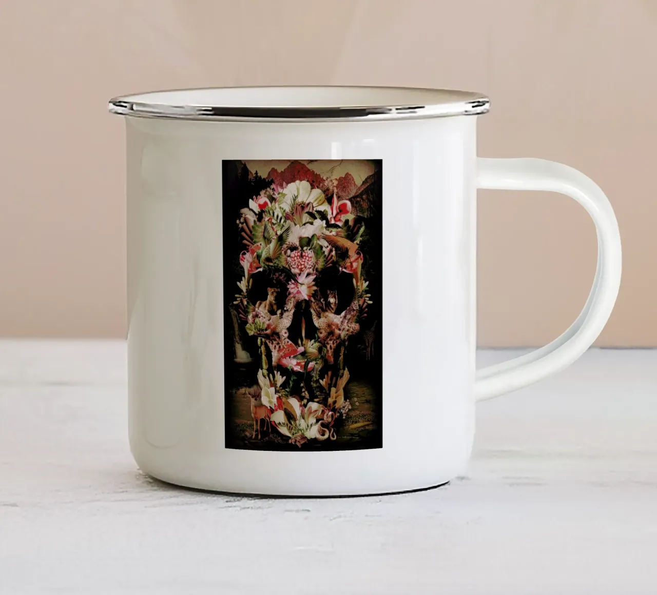Jungle Skull tazza in smalto da Ali Gulec