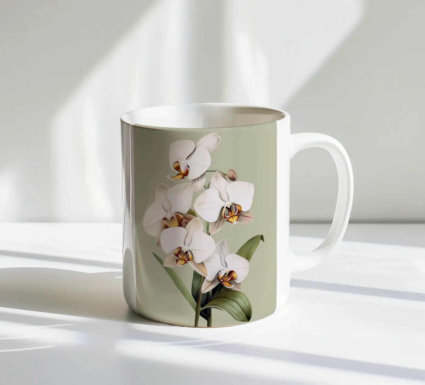 Orchids ceramic mug by DaarbyN