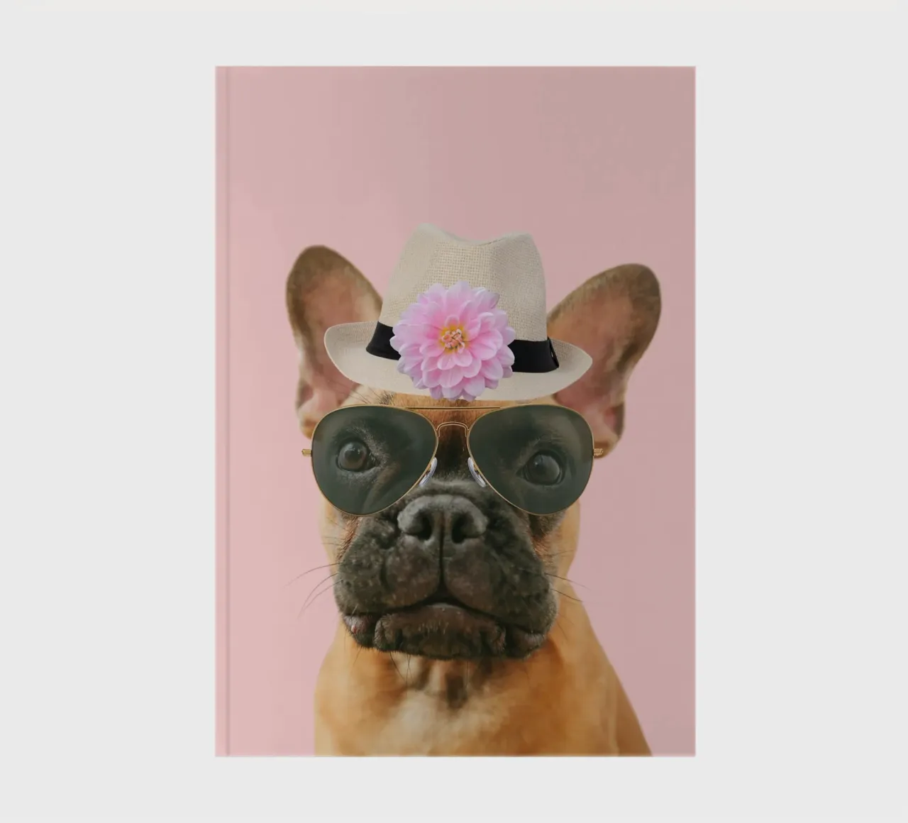cute dog with fedora hat notebook by Berwies Artwork
