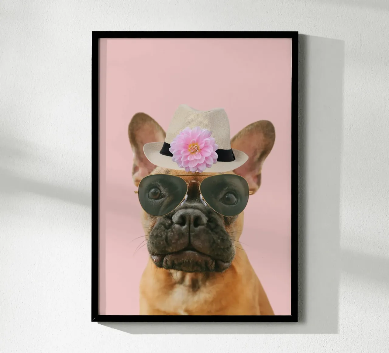cute dog with fedora hat poster by Berwies Artwork