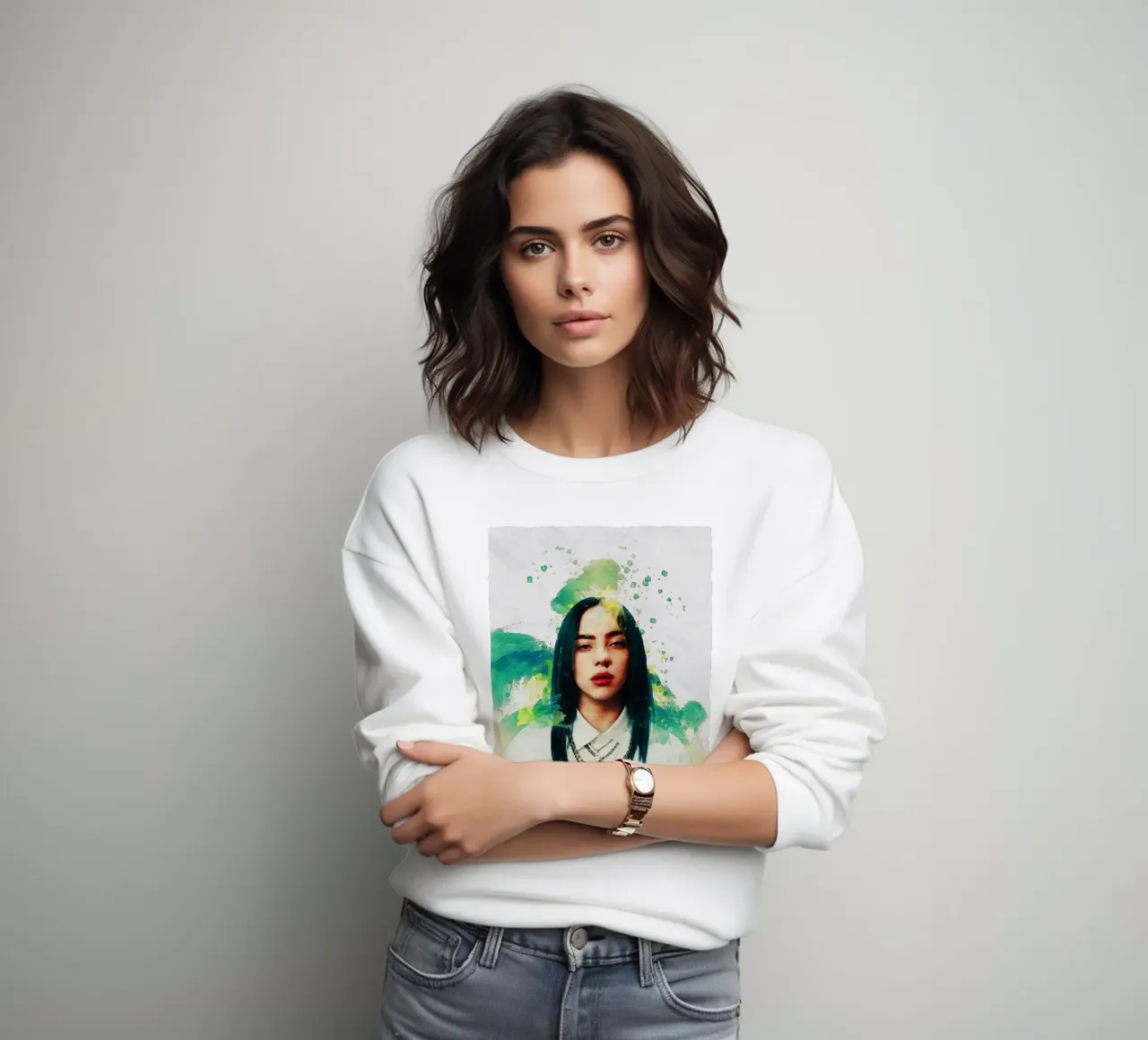 Sbaffo di ritratto Billie Eilish felpa da Gunawan Rb