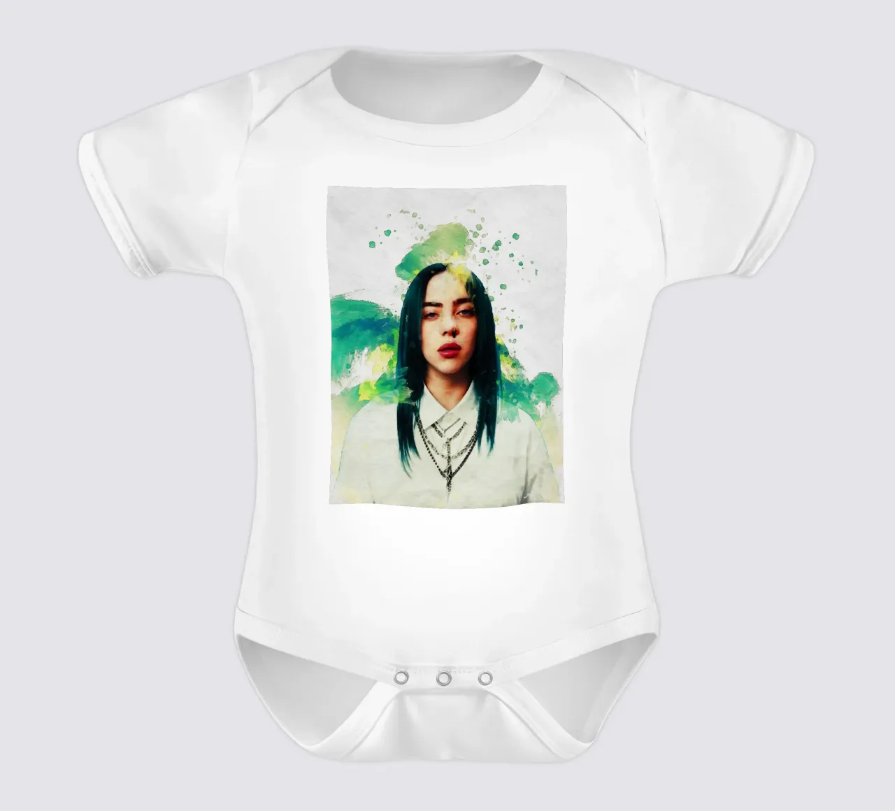Smudge von Porträt Billie Eilish Kurzarm Babybody von Gunawan Rb