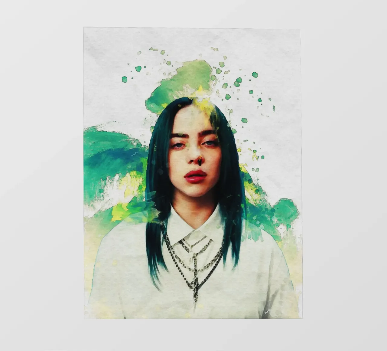 Sbaffo di ritratto Billie Eilish telo in pvc da Gunawan Rb