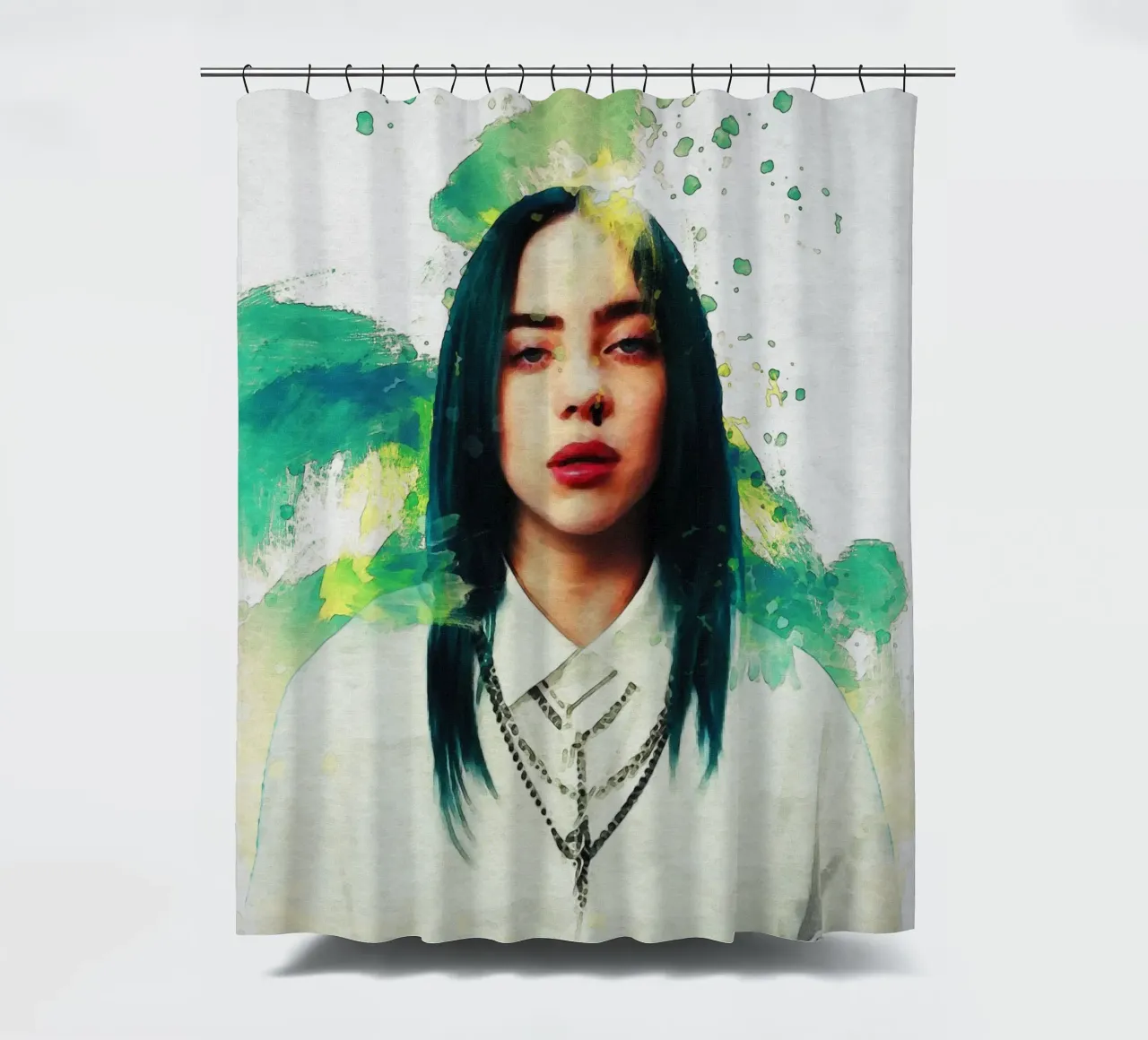 Smudge von Porträt Billie Eilish Duschvorhang von Gunawan Rb