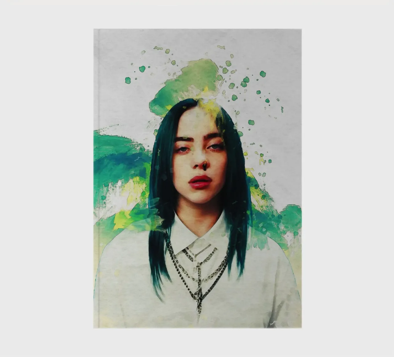 Smudge of Portrait Billie Eilish notebook by Gunawan Rb