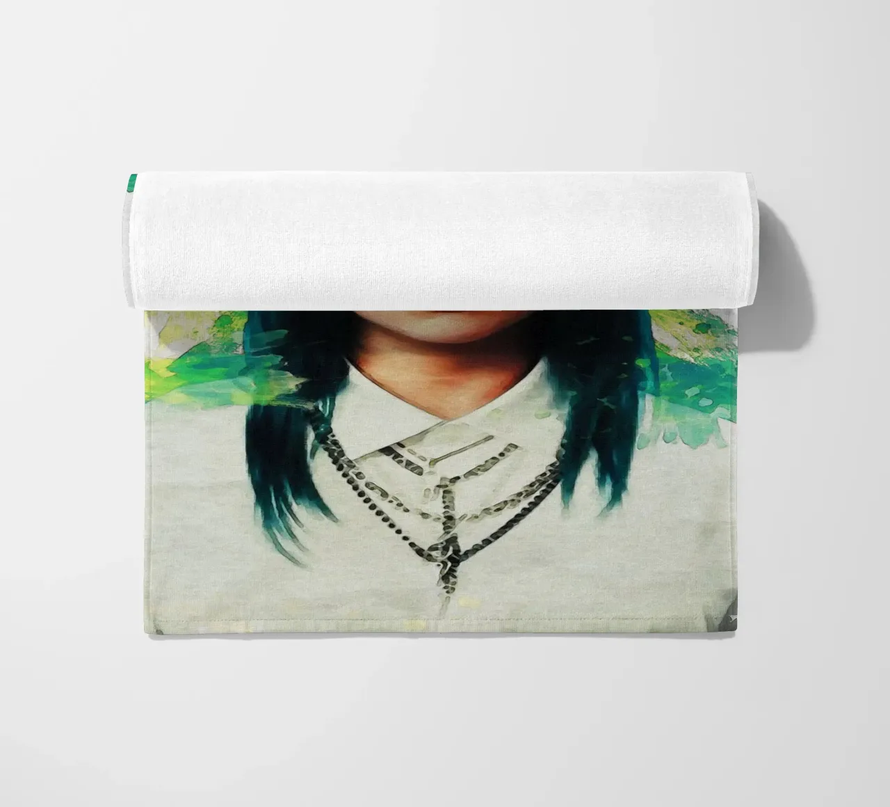 Sbaffo di ritratto Billie Eilish telo mare da Gunawan Rb