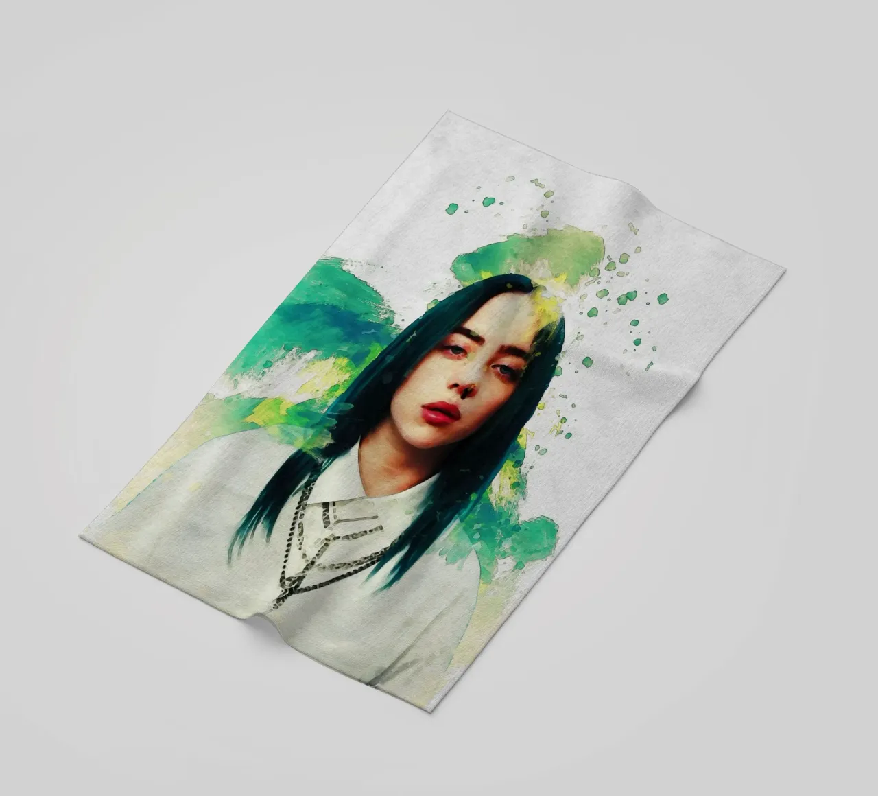 Sbaffo di ritratto Billie Eilish telo mare da Gunawan Rb