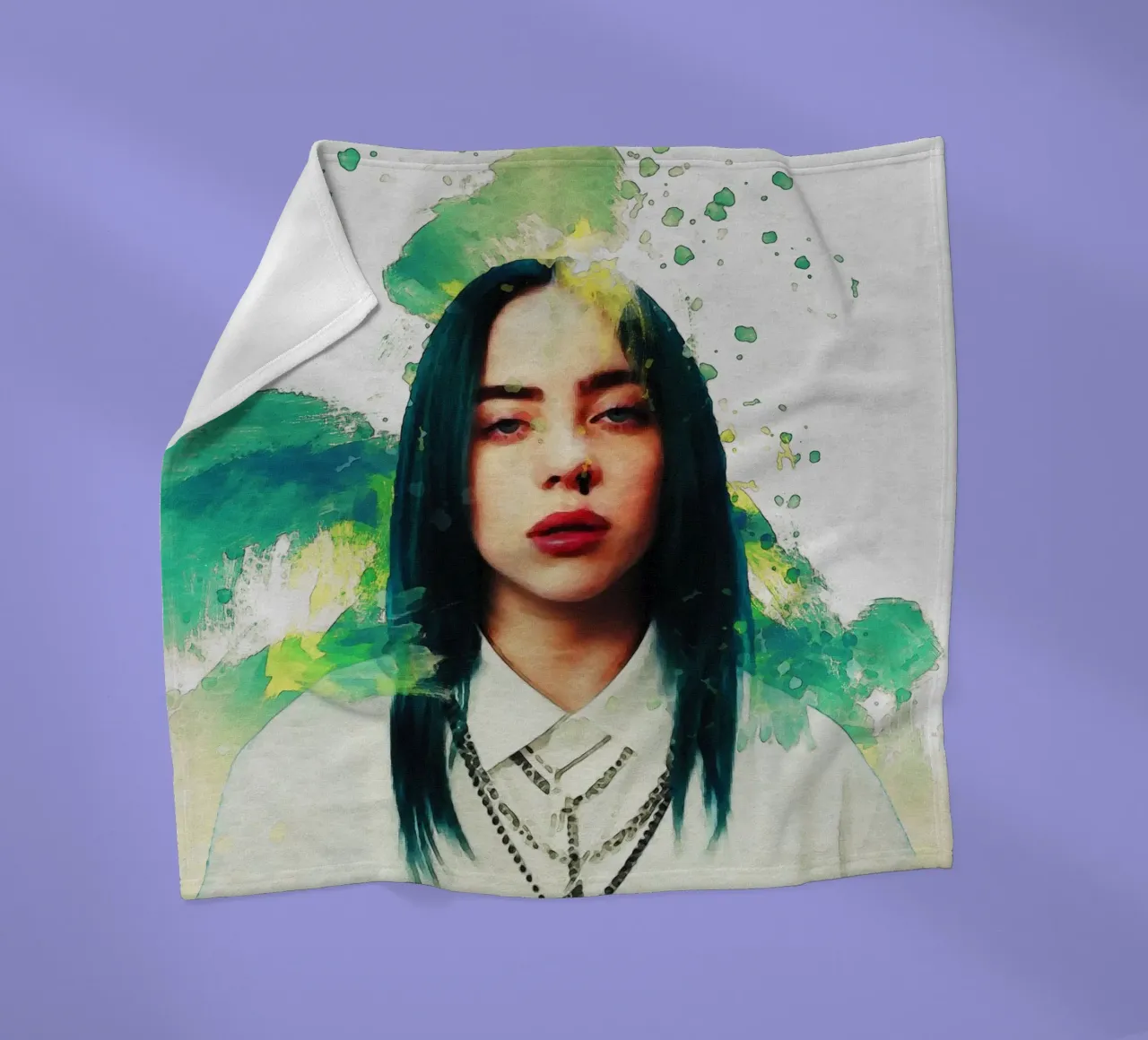 Smudge von Porträt Billie Eilish Fleecedecke von Gunawan Rb