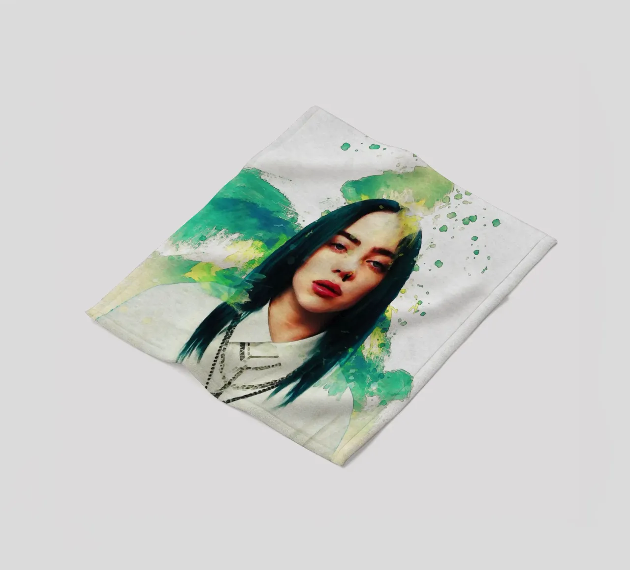 Smudge von Porträt Billie Eilish Fleecedecke von Gunawan Rb