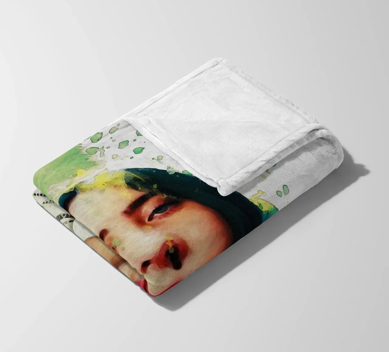 Smudge von Porträt Billie Eilish Fleecedecke von Gunawan Rb