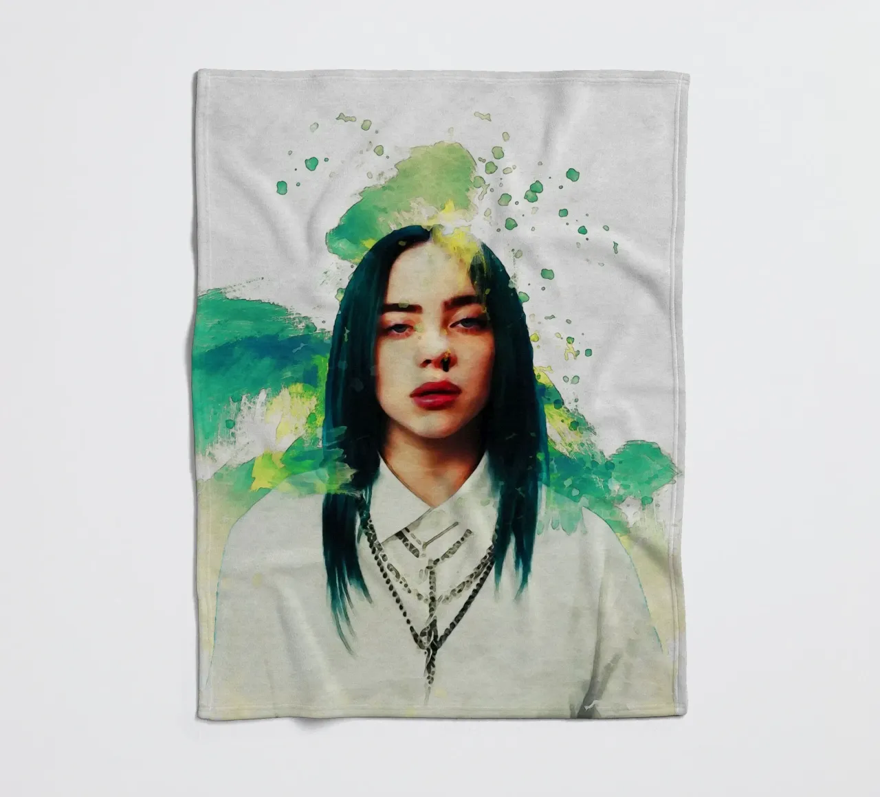 Smudge von Porträt Billie Eilish Fleecedecke von Gunawan Rb