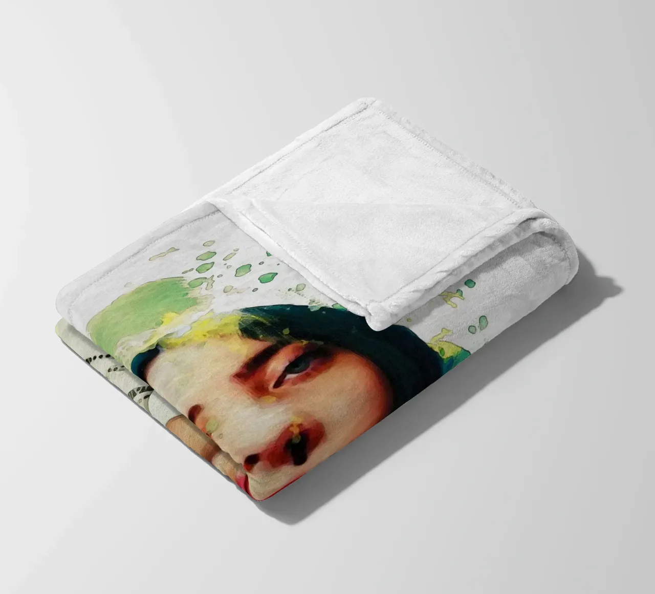 Smudge von Porträt Billie Eilish Fleecedecke von Gunawan Rb