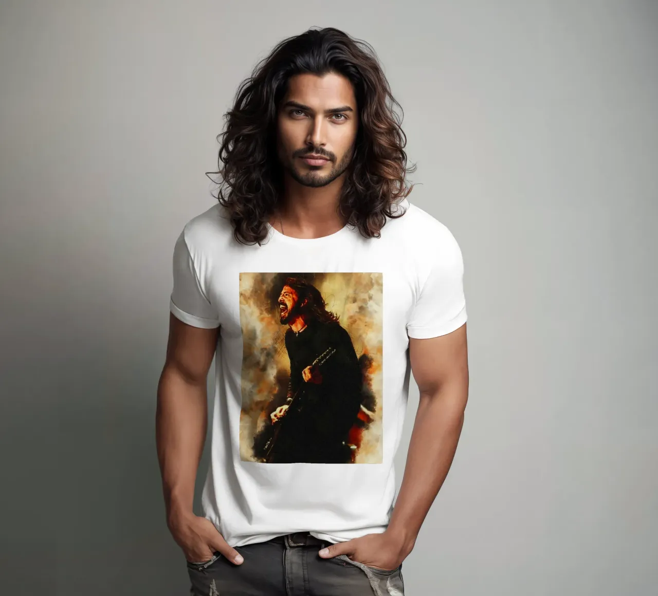Smudge of Dave Grohl t-shirt by Gunawan Rb