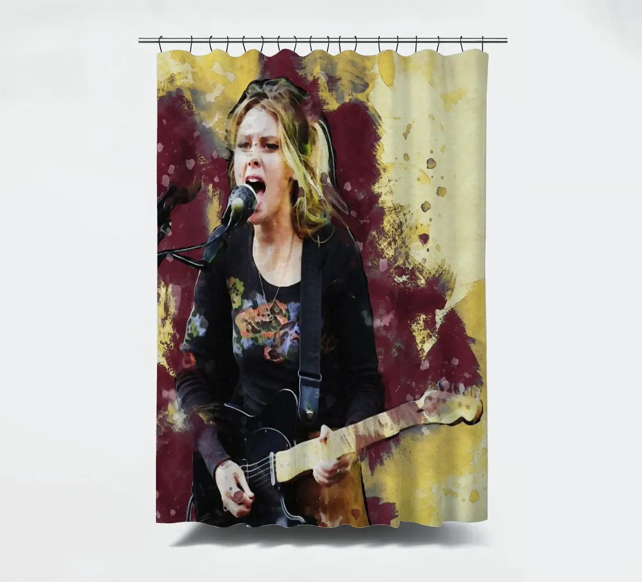 Smudge Of Ellie Rowsell shower curtain by Gunawan Rb