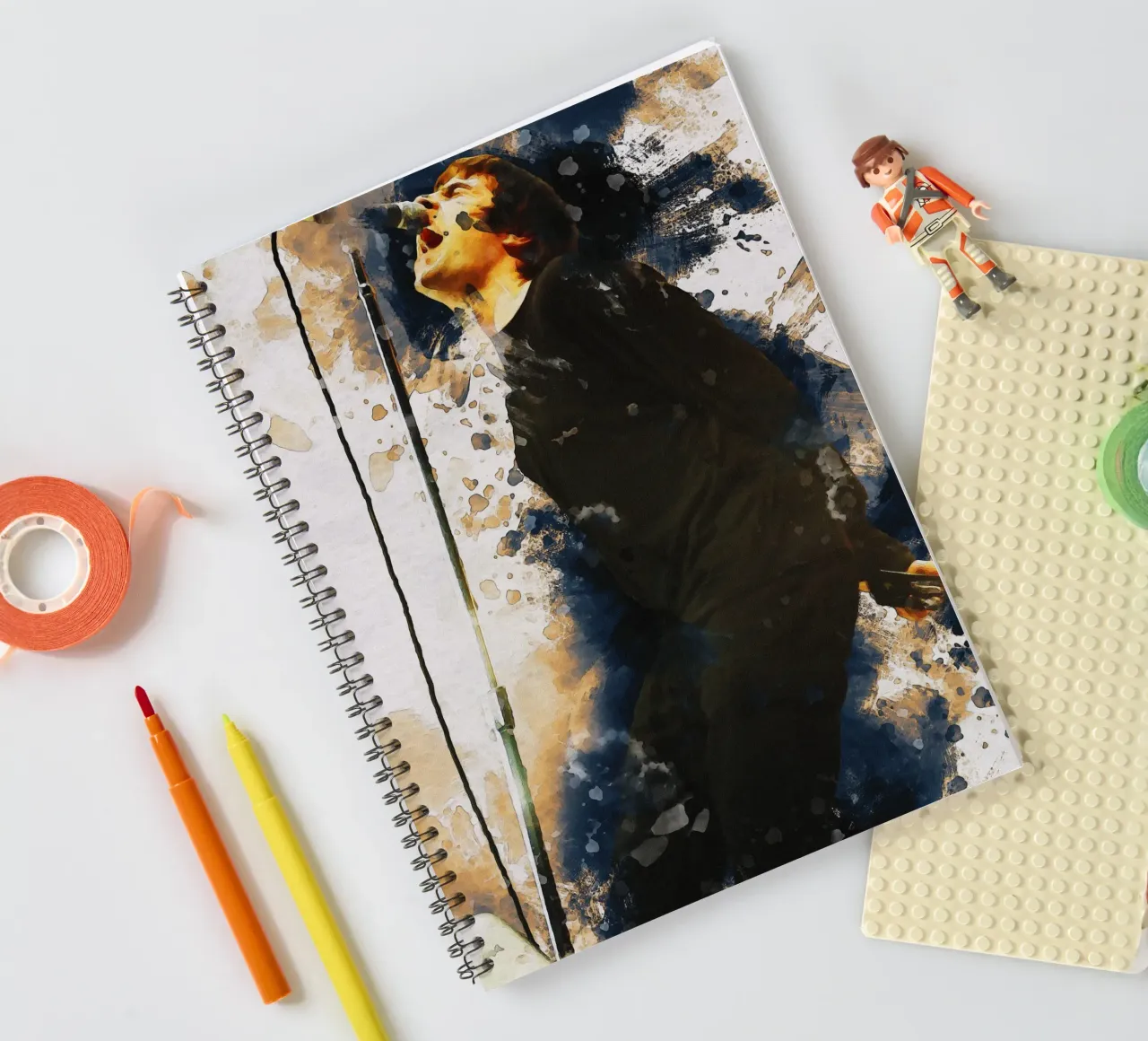 Smudge of Liam Gallagher spiral notebook by Gunawan Rb