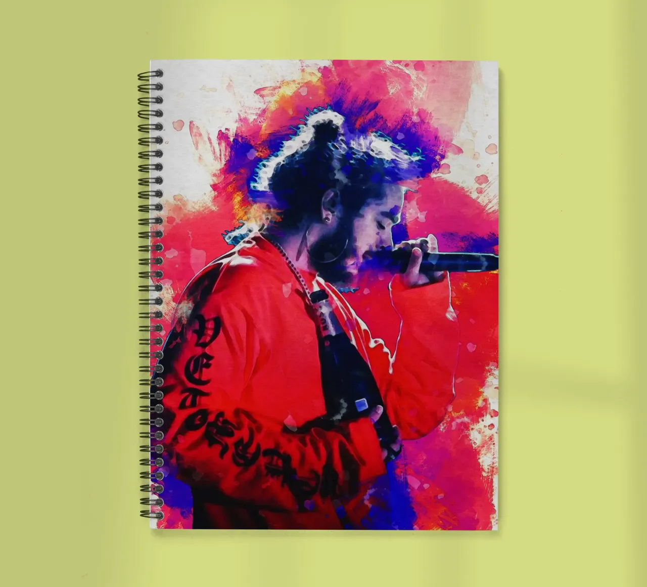 Smudge of Portrait Austin Richard Post spiral notebook by Gunawan Rb