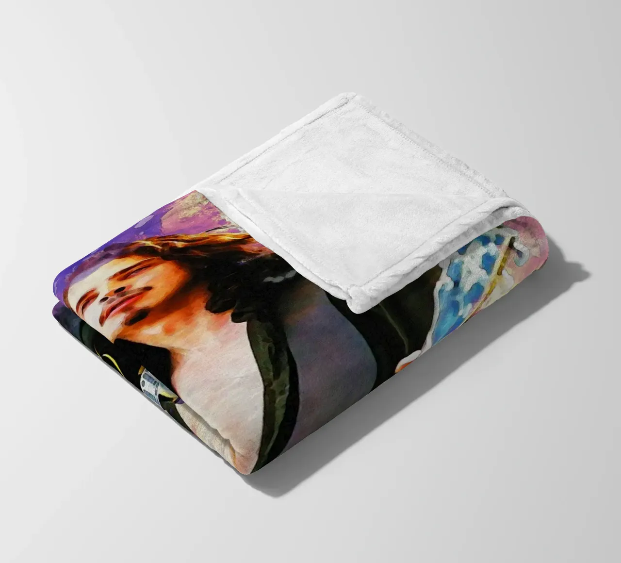Smudge of Chris Cornell Perform fleece blanket by Gunawan Rb