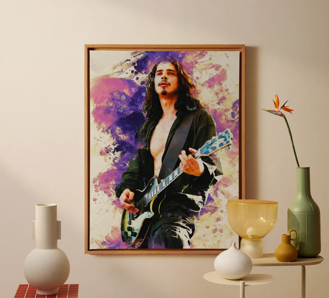 Smudge of Chris Cornell Perform canvas by Gunawan Rb