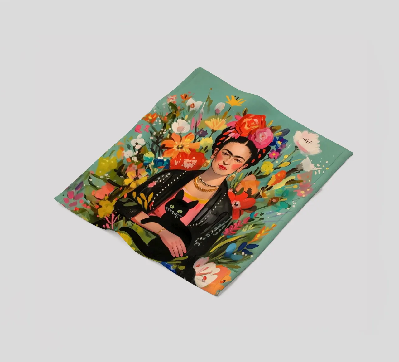 L'amore dei fiori colorati di Frida coperta in pile da Carinaprint