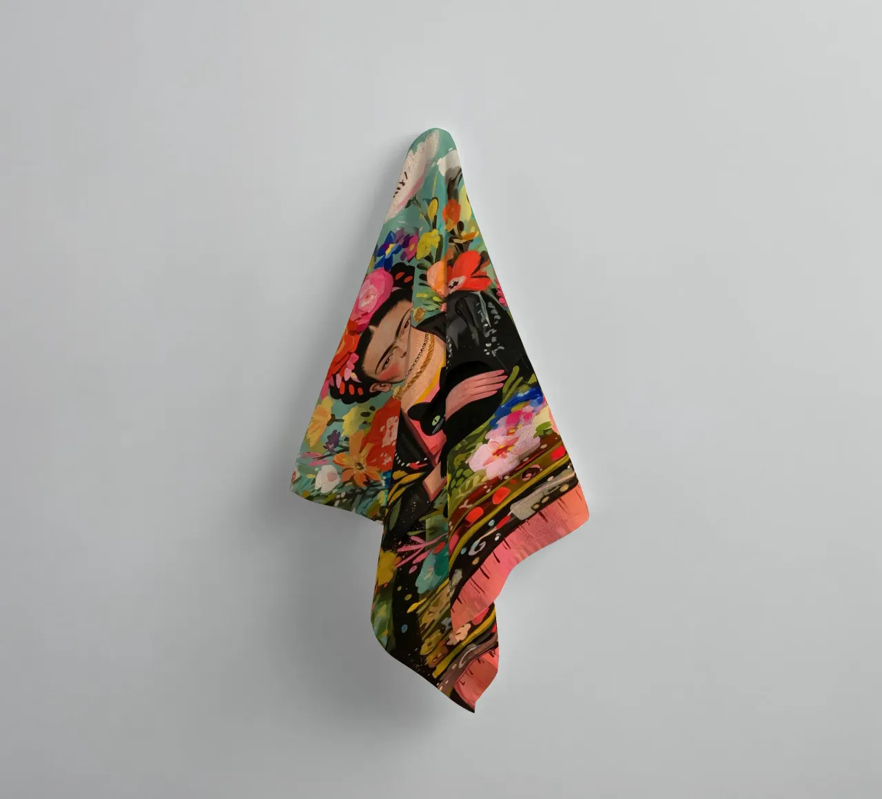 L'amore dei fiori colorati di Frida asciugamano da bagno da Carinaprint