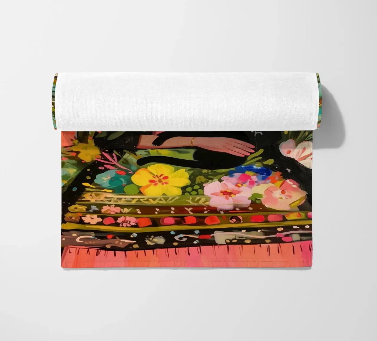 L'amore dei fiori colorati di Frida telo mare da Carinaprint