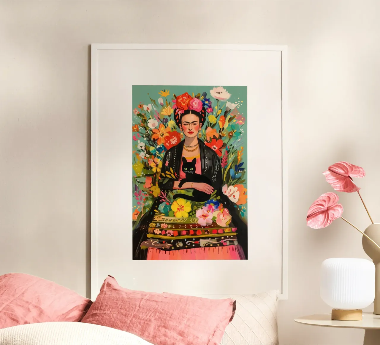 L'amore dei fiori colorati di Frida carta hahnemühle da Carinaprint