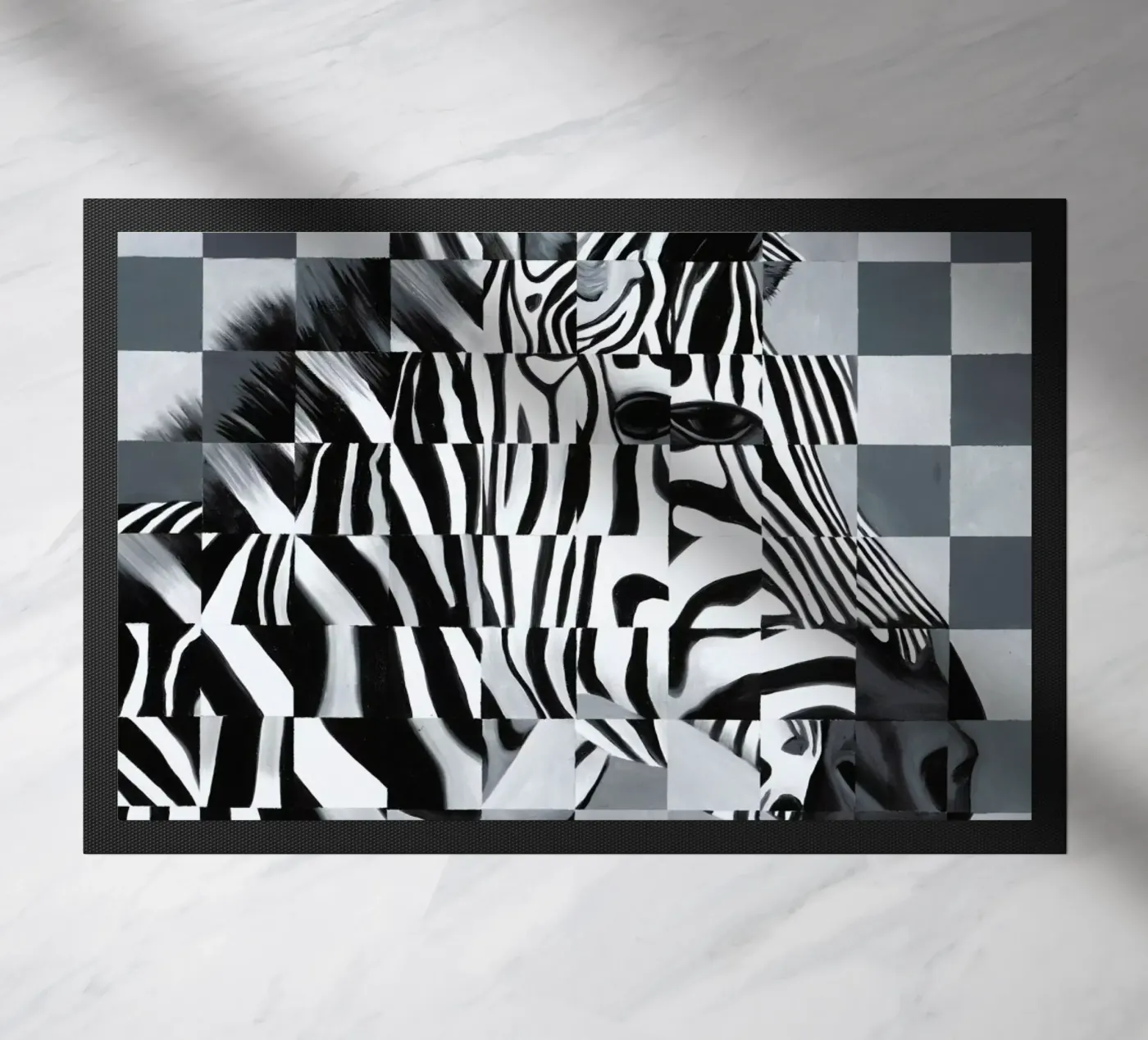 Zebra doormat by Allison Chaplin