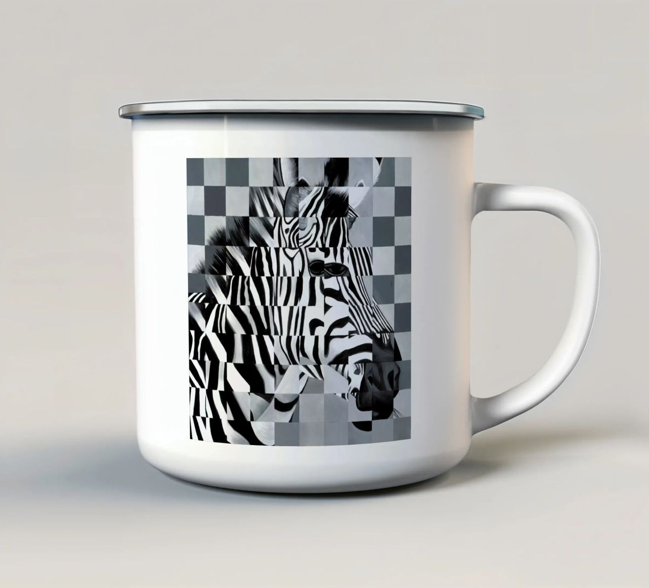 Zebra tazza in smalto da Allison Chaplin