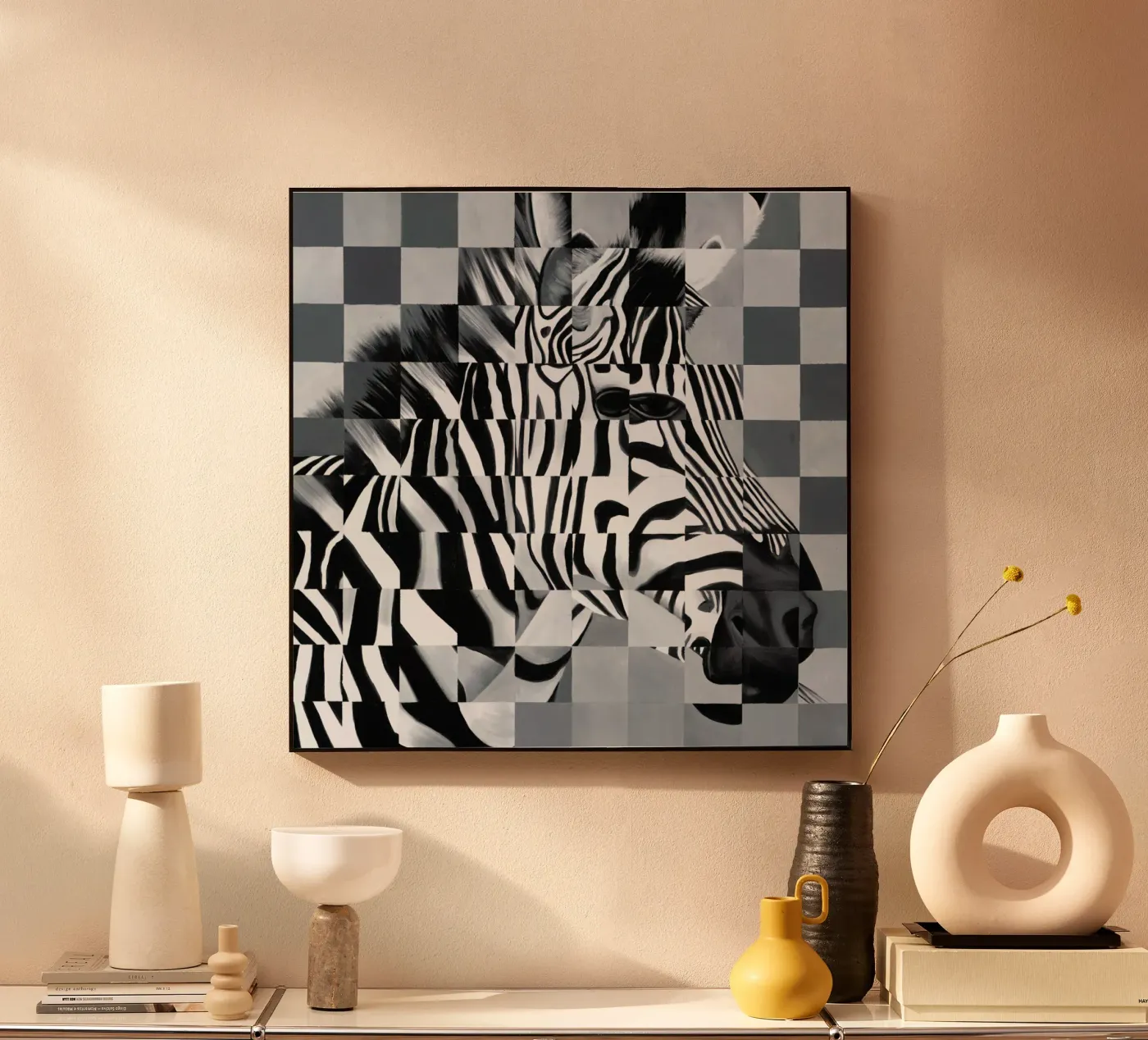 Zebra acryl van Allison Chaplin