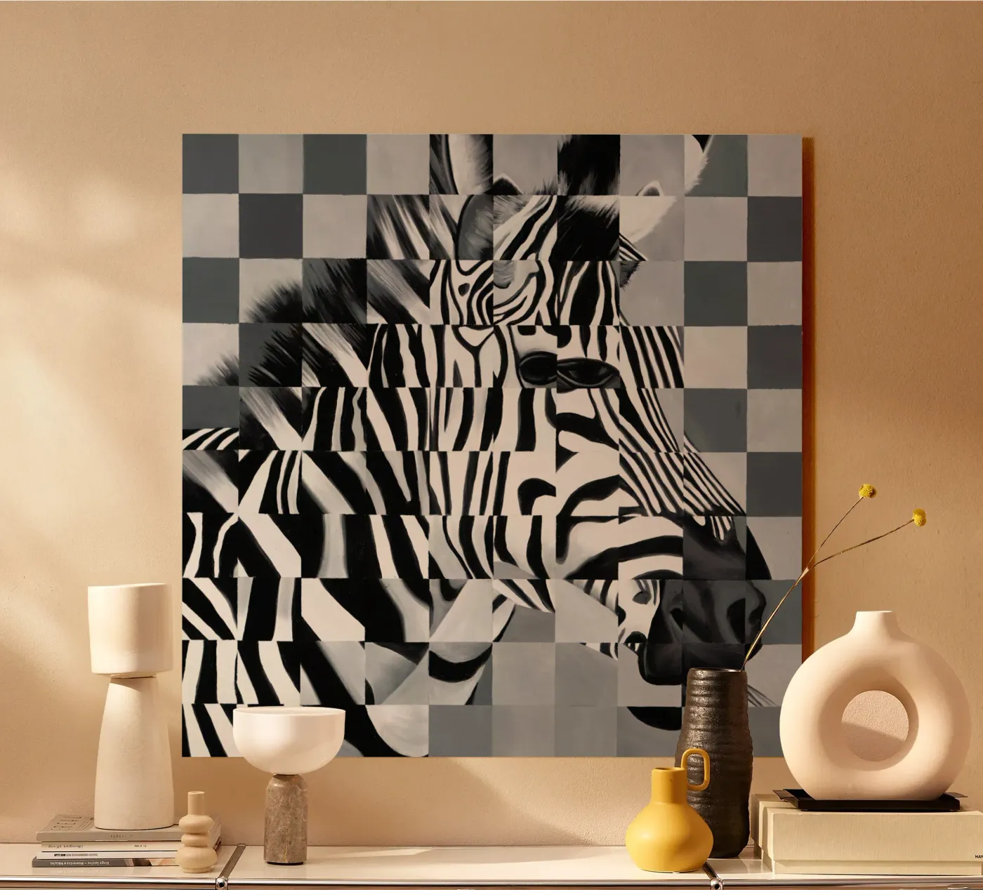 Zebra acryl van Allison Chaplin
