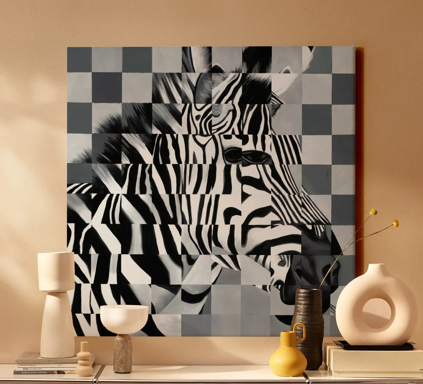 Zebra canvas van Allison Chaplin