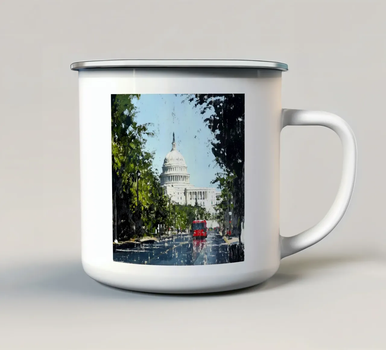Pittura di Washington DC tazza in smalto da Motivate-Today