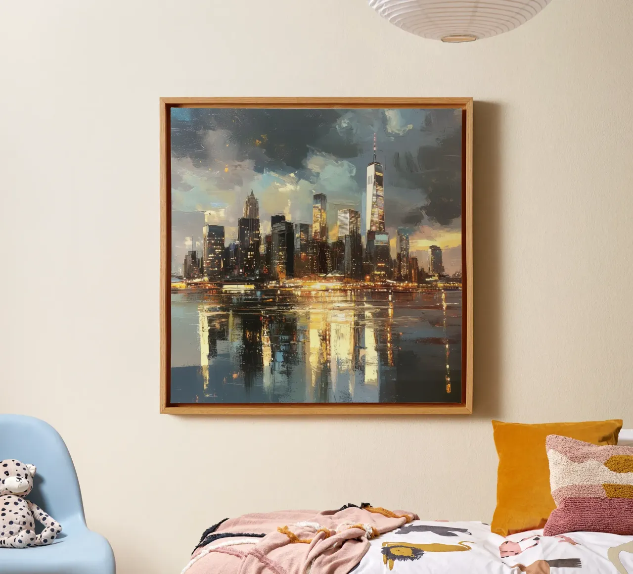 Schilderen in de staat New York canvas met Baklijst van Motivate-Today