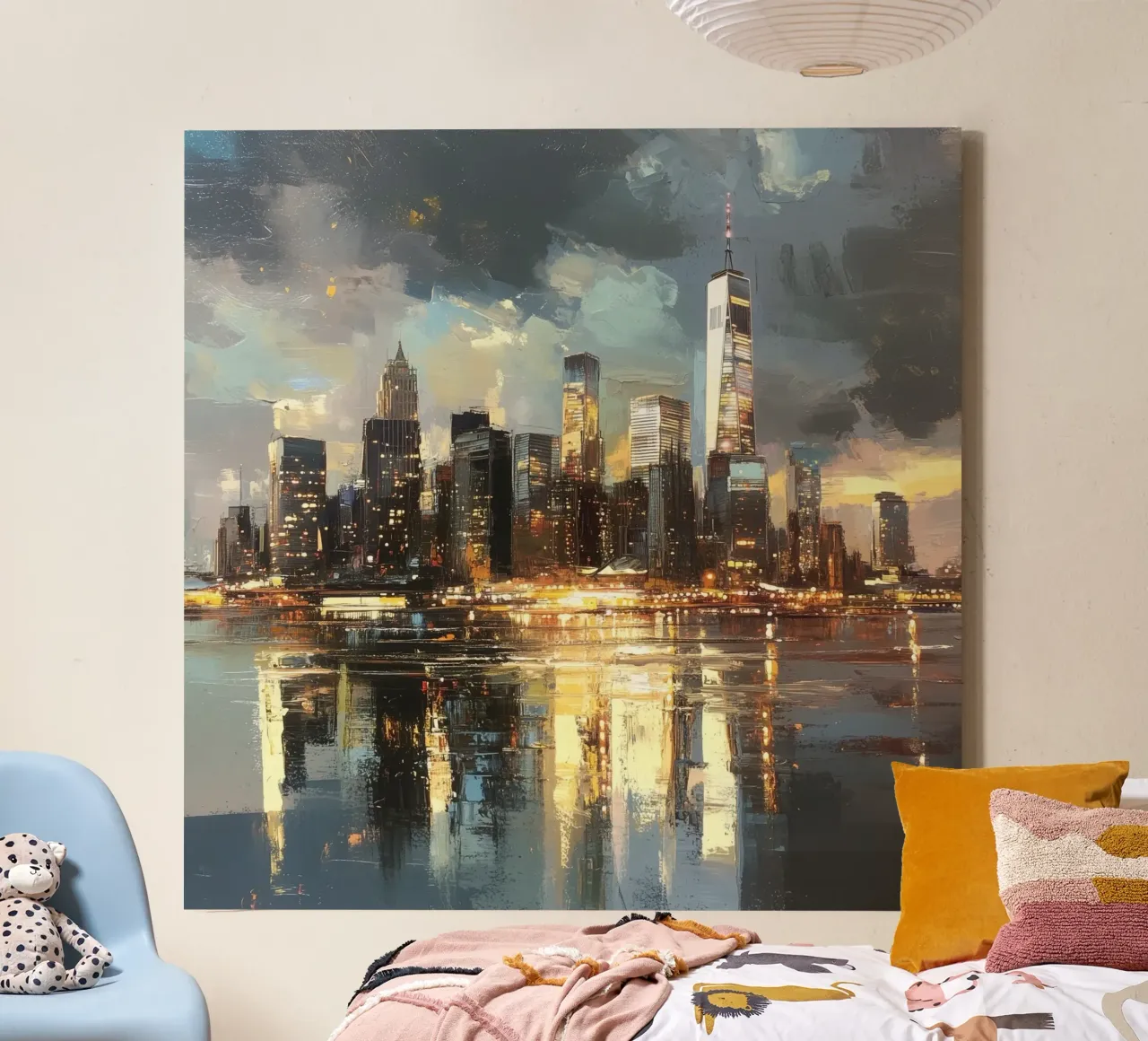 Schilderen in de staat New York canvas met Baklijst van Motivate-Today