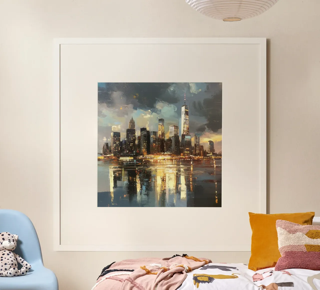 Pittura dello Stato di New York poster con telaio in legno da Motivate-Today
