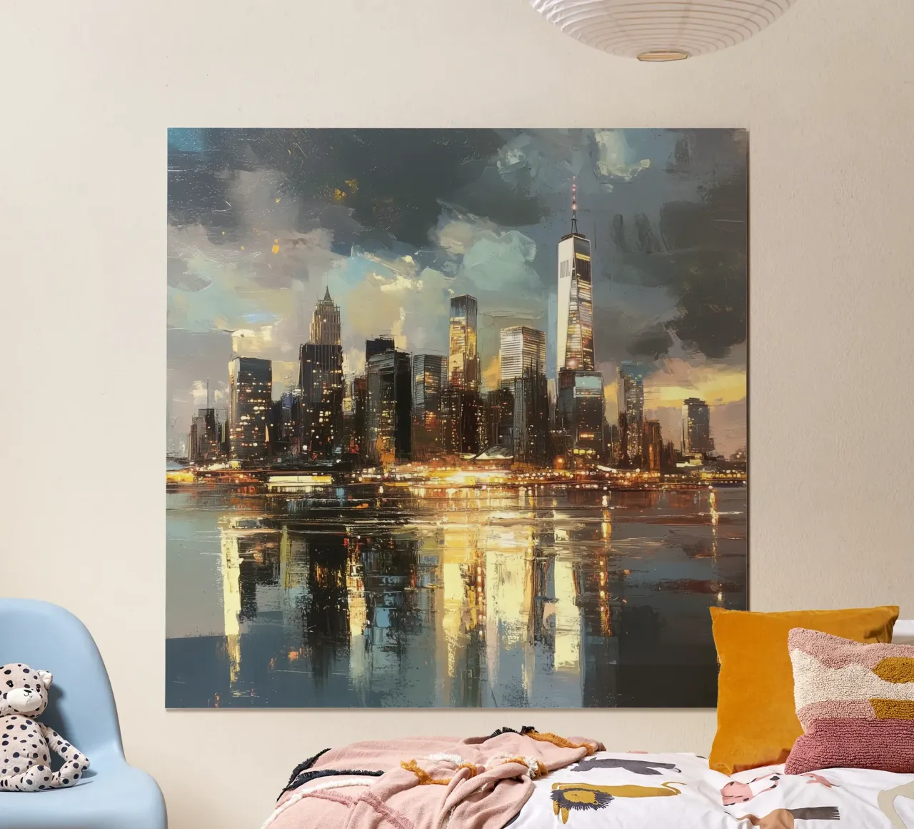 Pittura dello Stato di New York poster con telaio in legno da Motivate-Today