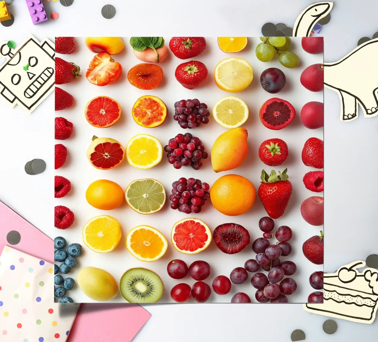 Colorful Fruits sticker sheet by Motivate-Today