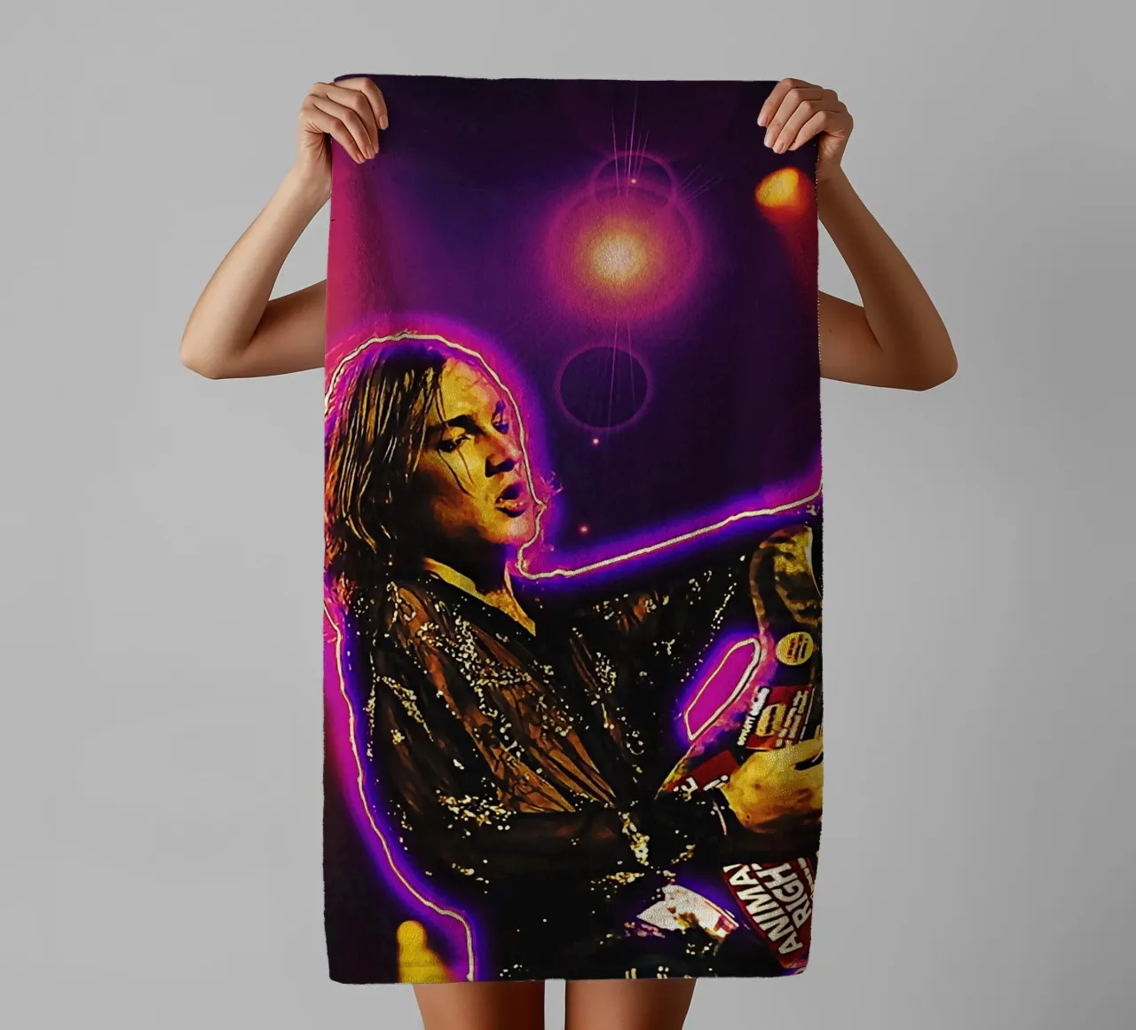 Frog Stomp towel by neonartroom