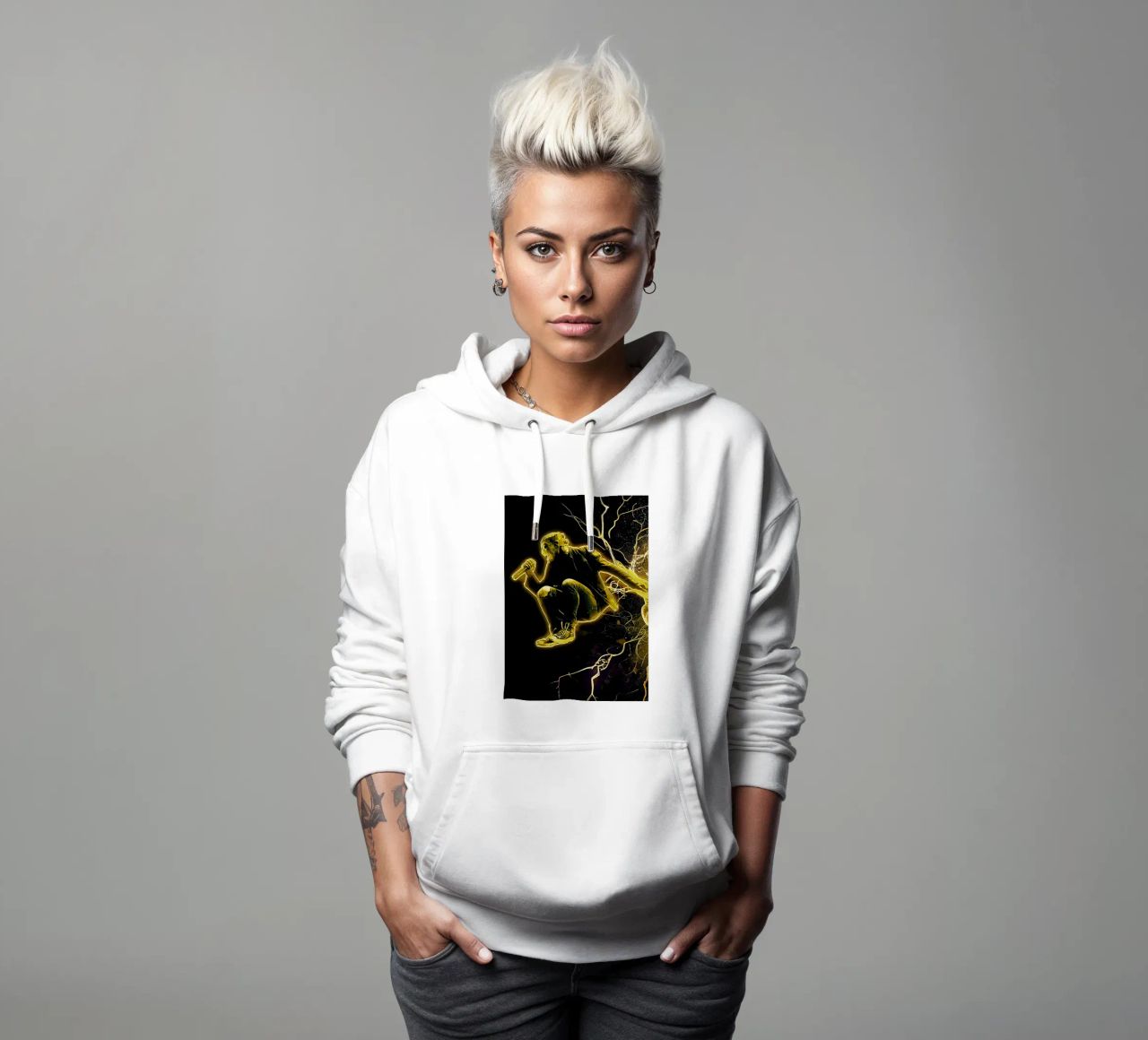 Corey en la máscara sudadera con capucha de neonartroom